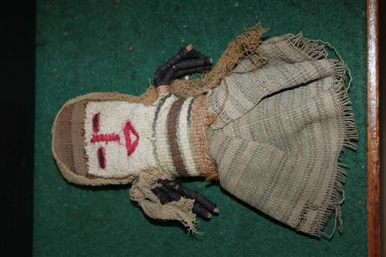 Chancay doll, pre Columbian fabric